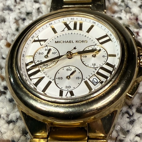 Michael Kors Women's Gold Camille Chronograph Luxury Watch - Picture 1 of 7